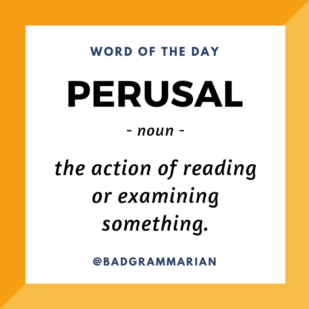 Word of the Day perusal