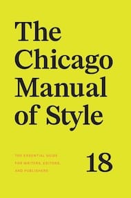 Chicago Manual of Style 18th Edition cover